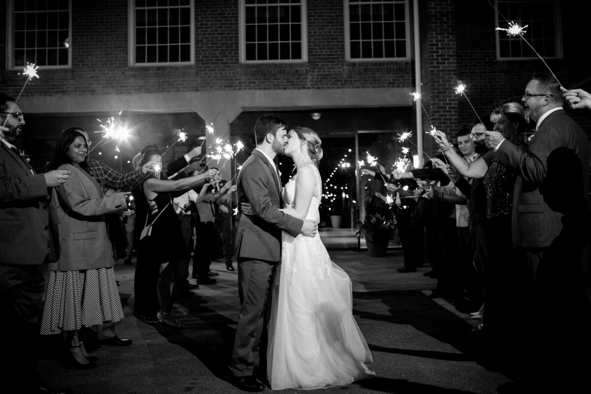 Sparkler wedding exit at The Cotton Room