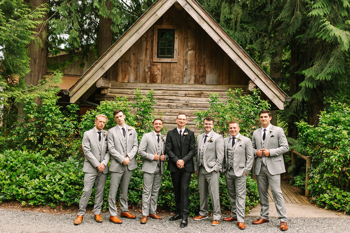 Groom and Groomsmen at Green Gates at Flowing Lake Photos by Joanna Monger Photography