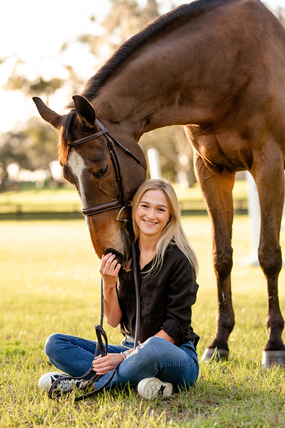 Equine photography near Ocala, Florida. Senior pictures of english rider with her horse.