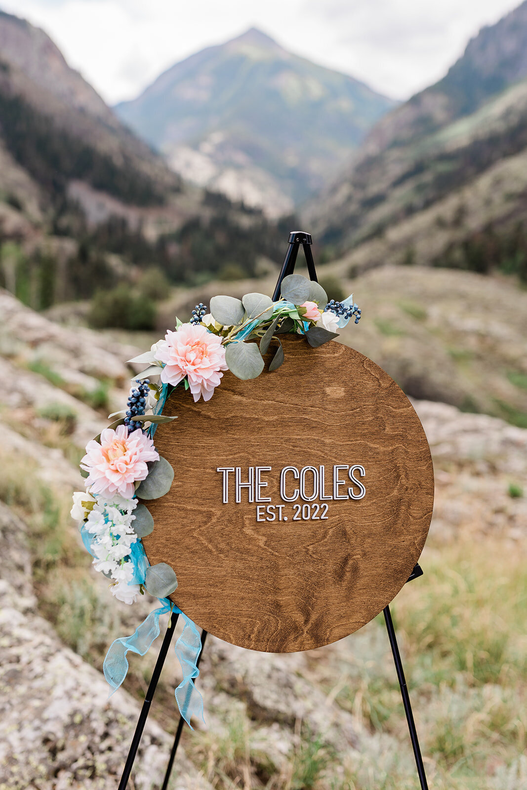 Ouray elopement wedding sign