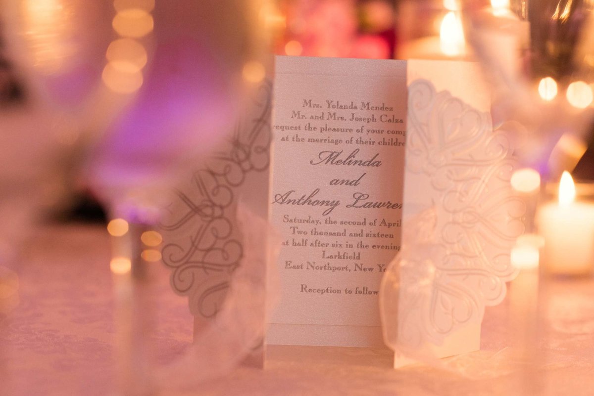 Wedding invitation at Larkfield Manor