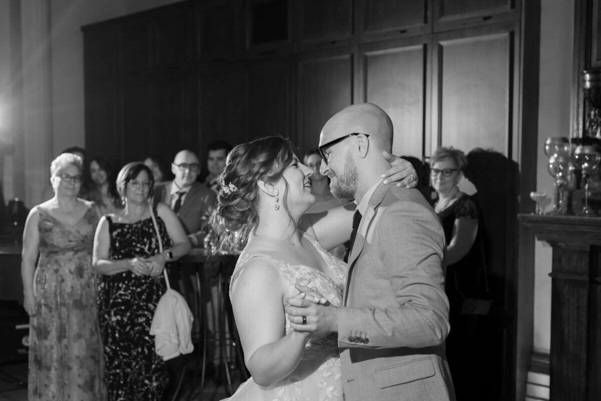 Bride and groom first dance at  at Halifax Club wedding in Nova Scotia