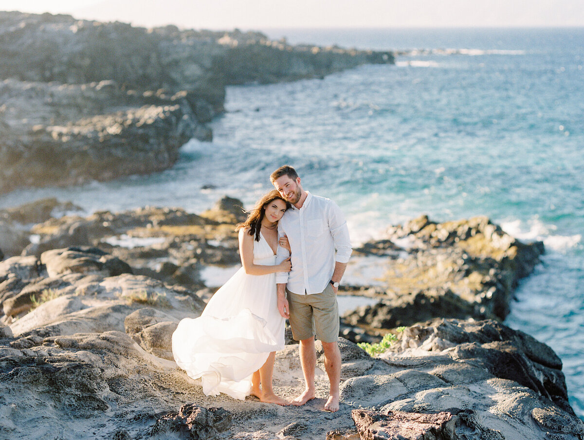 Maui proposal engagement photoshoot Ironwoods cliffs
