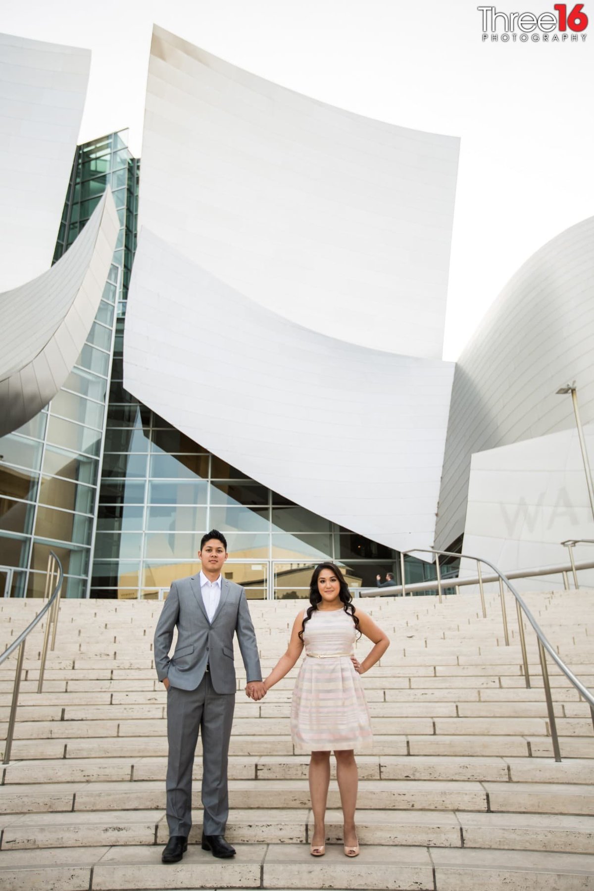 Walt Disney Concert Hall Engagement Photos Los Angeles County Wedding Professional Photographer
