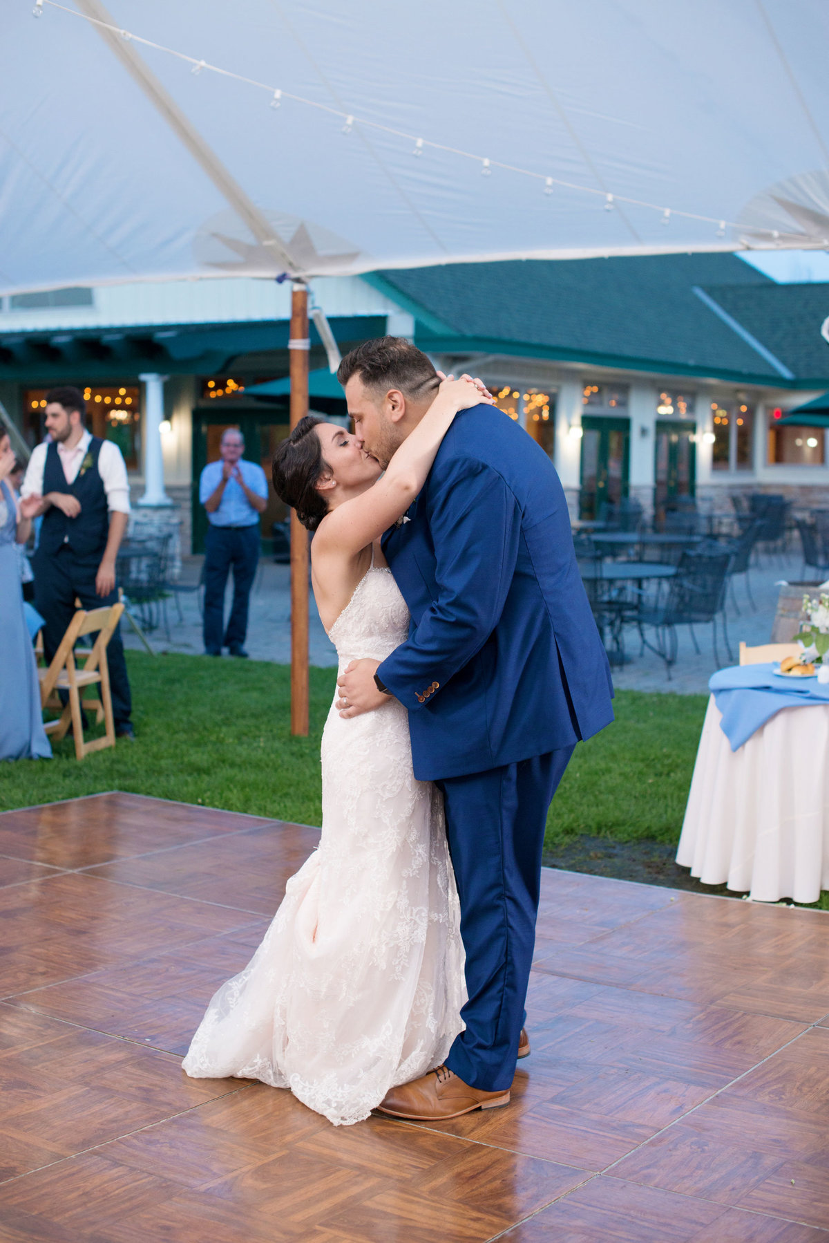 Bride and groom's first dance at Duckwalk Vineyards
