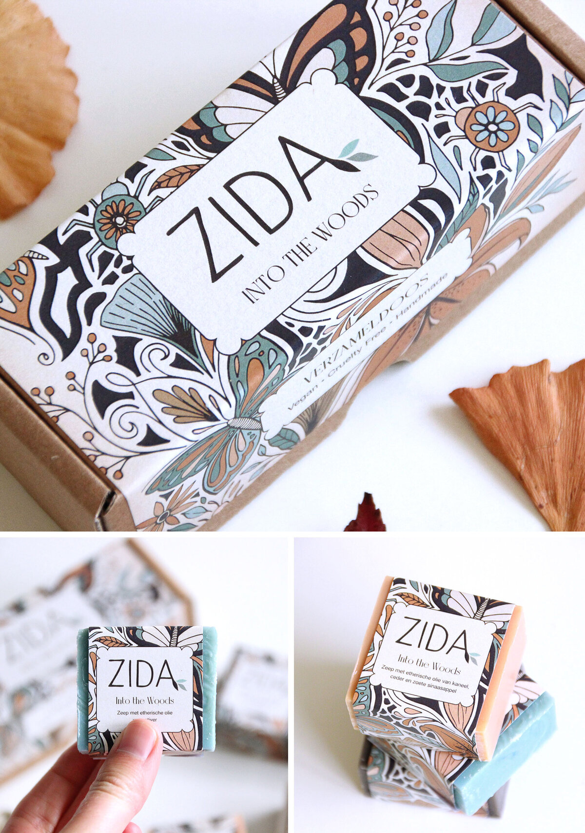 illustrated soap packaging design for Zida