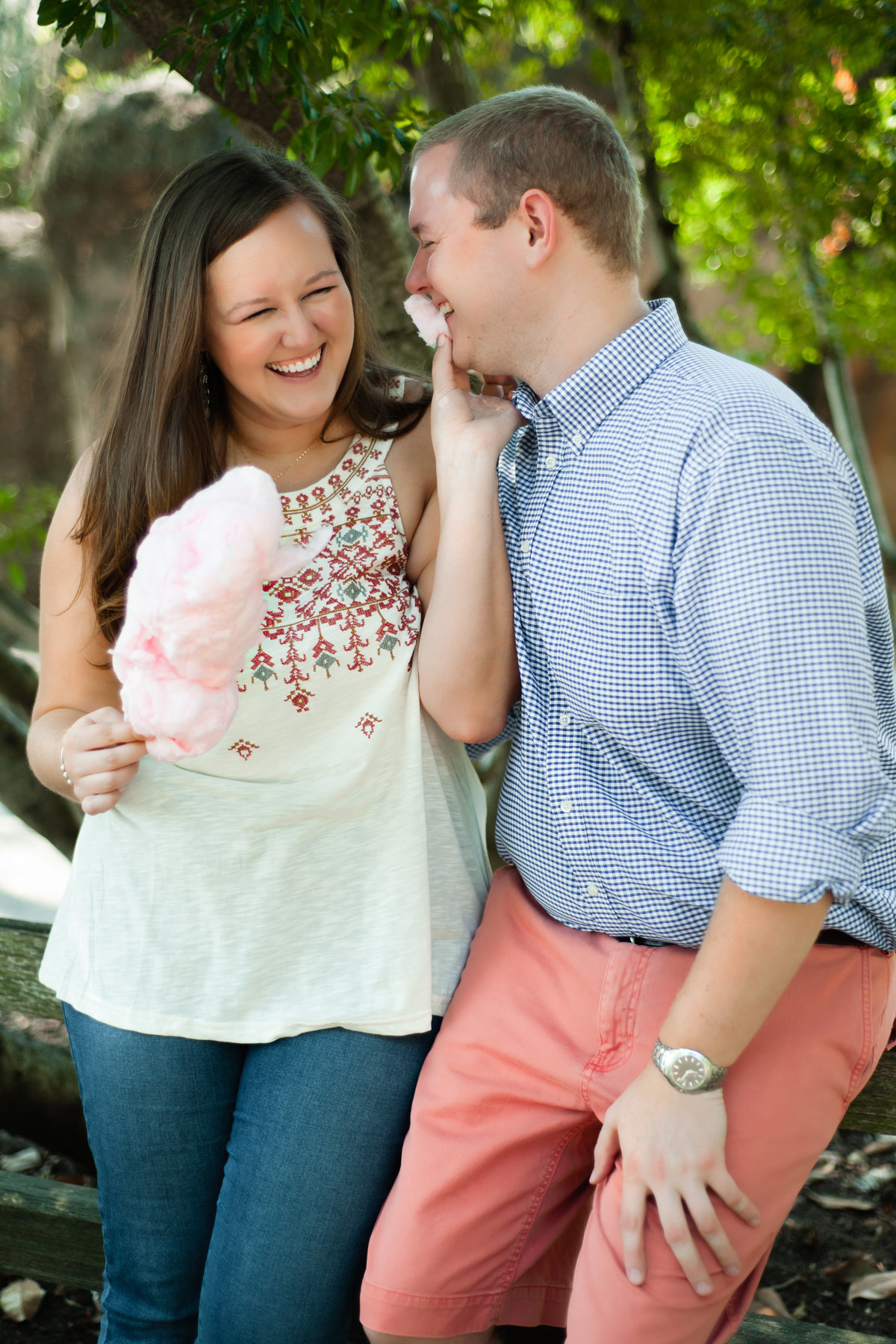 memphis zoo engagement with cotton candy