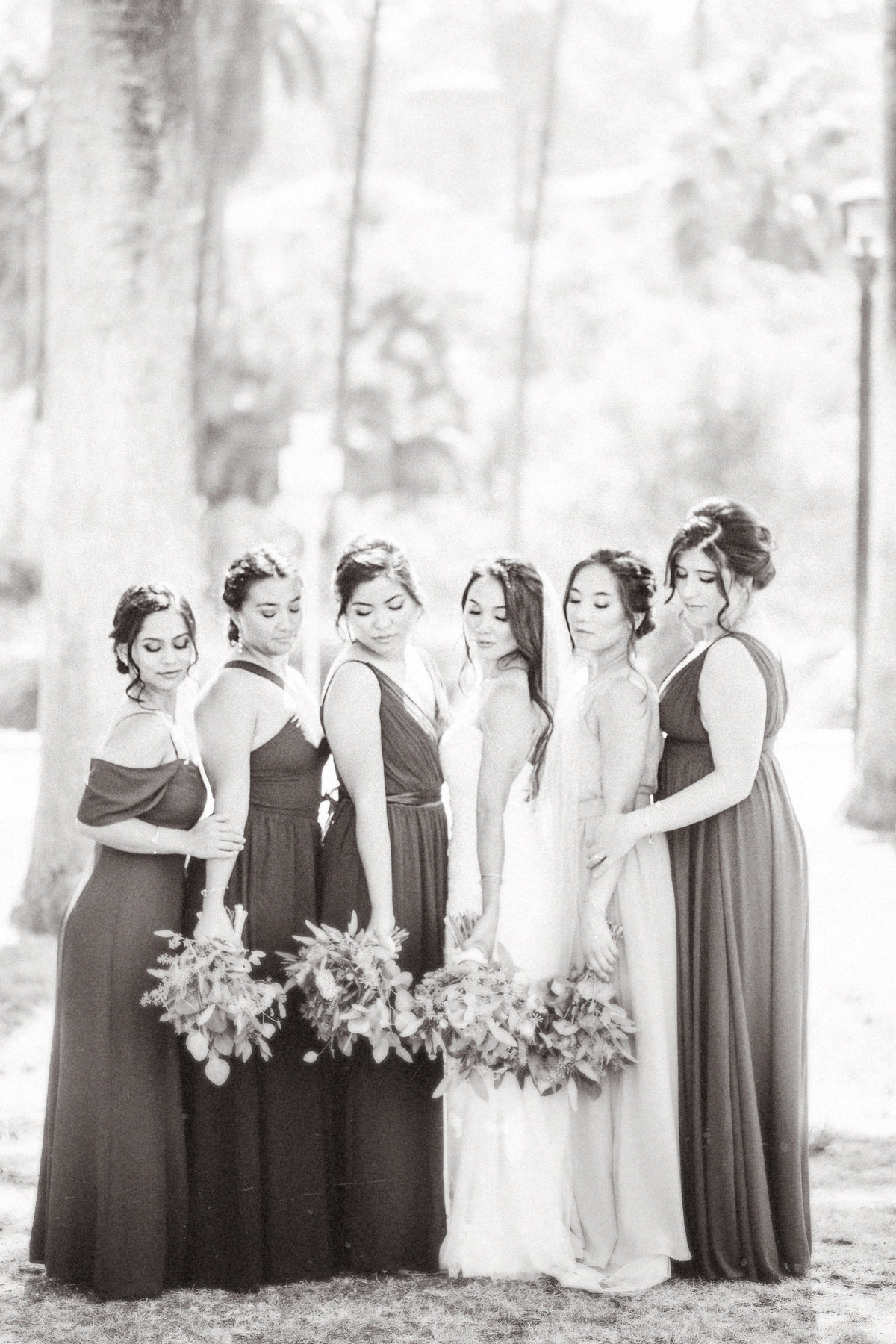 Wedding Photograph Of Bride And Bridesmaid Black And White Los Angeles