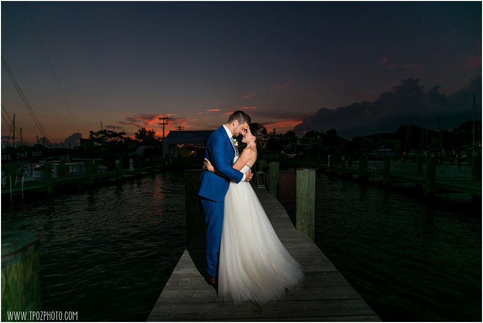 Annapolis Maritime Museum wedding sunset on the docks