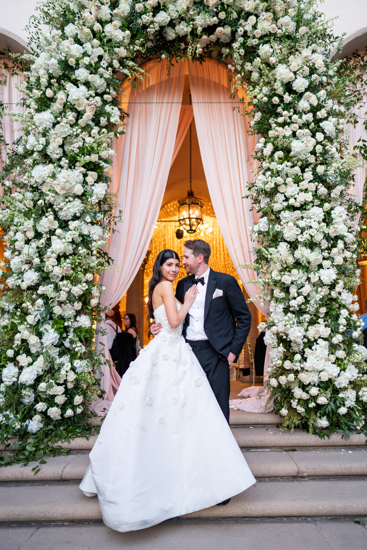 Pasadena floral arch wedding