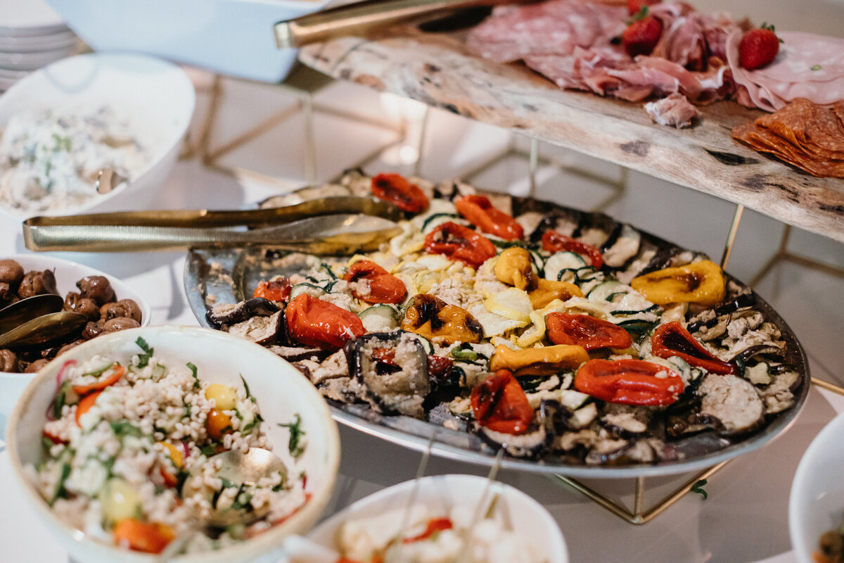 Delicious wedding buffet plates