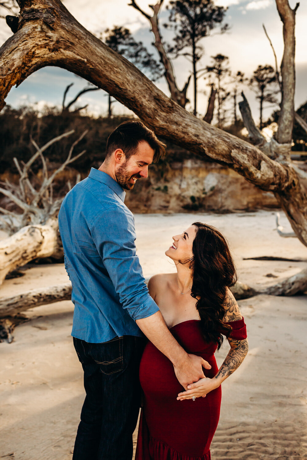 Jacksonville Florida Beach and Woods Maternity Session-15