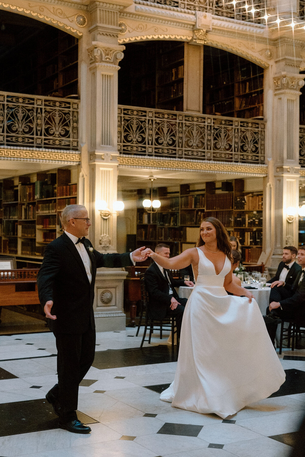 Event-Planning-DC-Wedding-Baltimore-Venue-George-Peabody-Library-Dad-Bride-Anna-Lowe-Photography