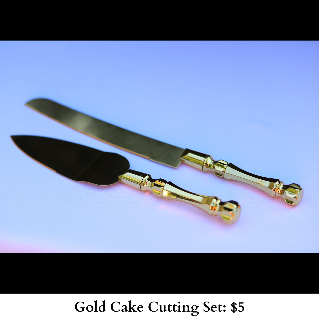 Gold Cake Cutting Set-906