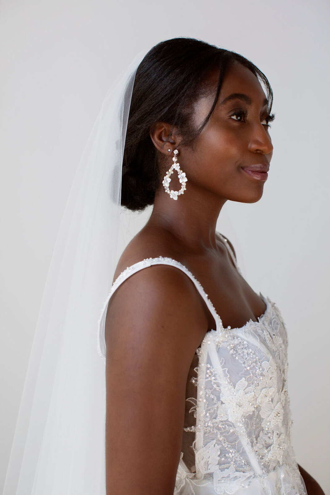 Elegant and unique bridal earrings, by Joanna Bisley Designs, romantic and modern wedding jewelry based in Calgary, Alberta. Featured on the Brontë Bride Vendor Guide.