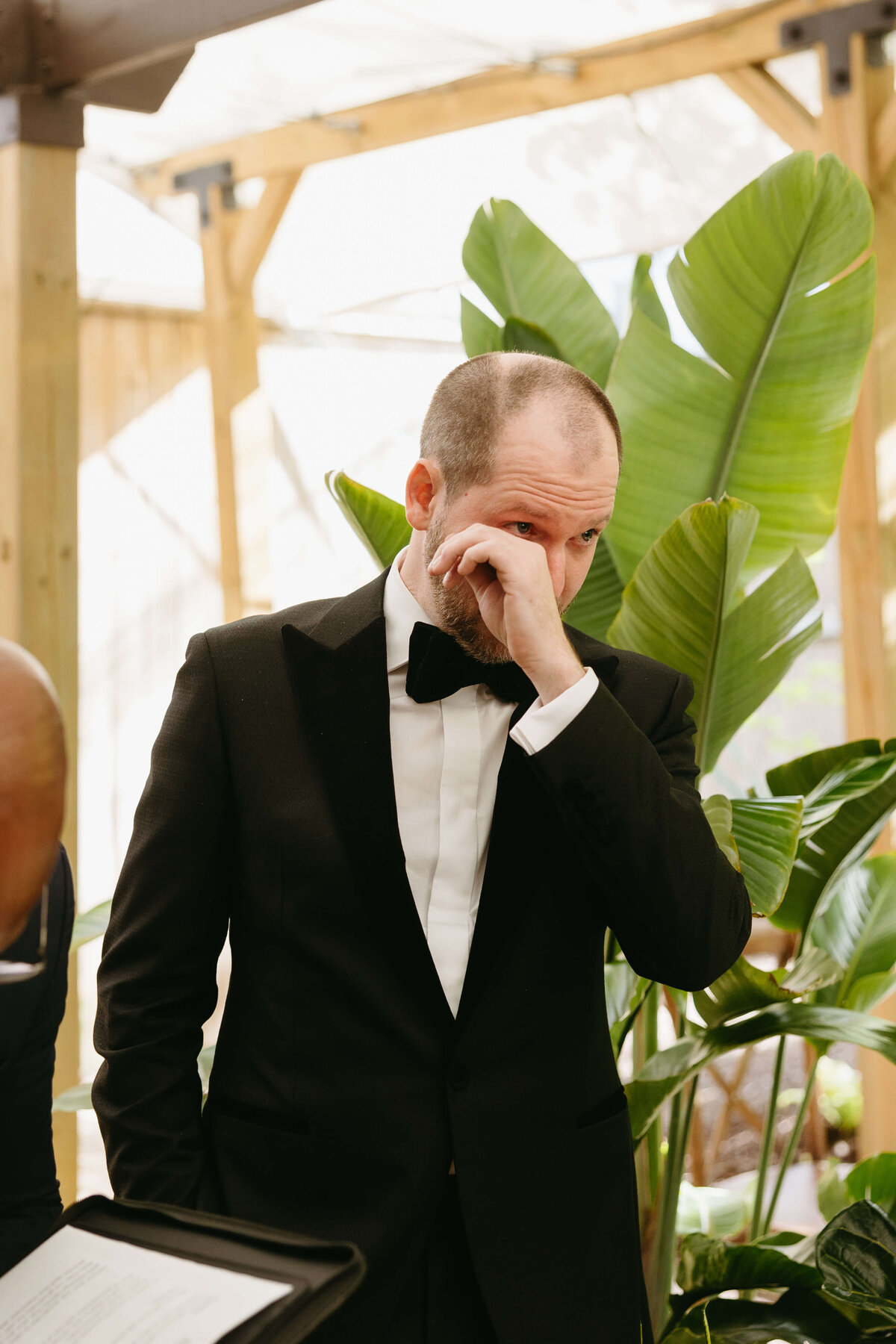 Groom Crying at Ceremony