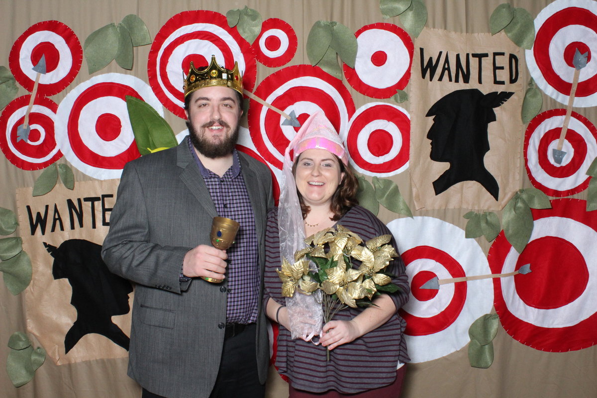 photo booth custom backdrop and props
