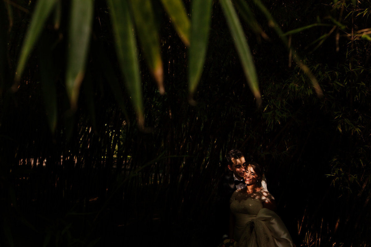 foto pareja bambus boda