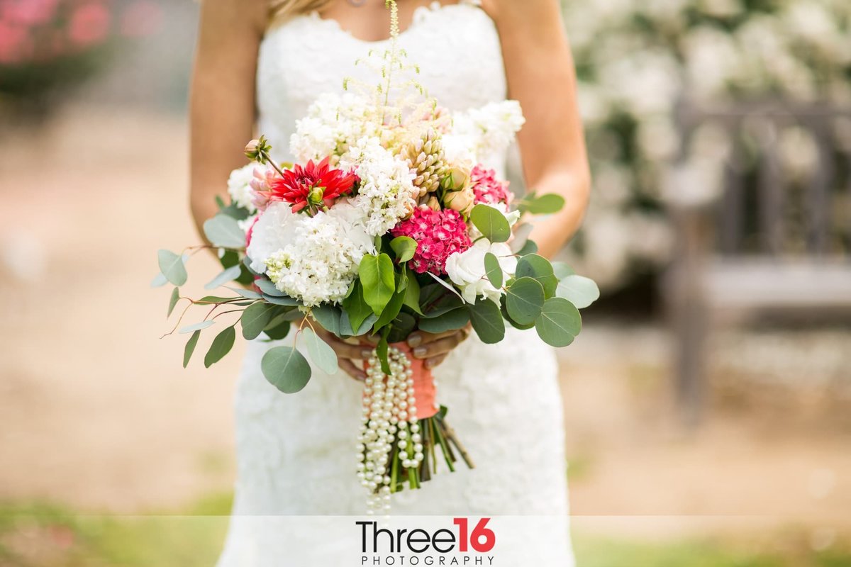 Gorgeous bridal bouquet held by the Bride