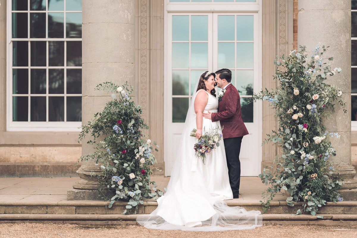 bride and groom at compton verney
