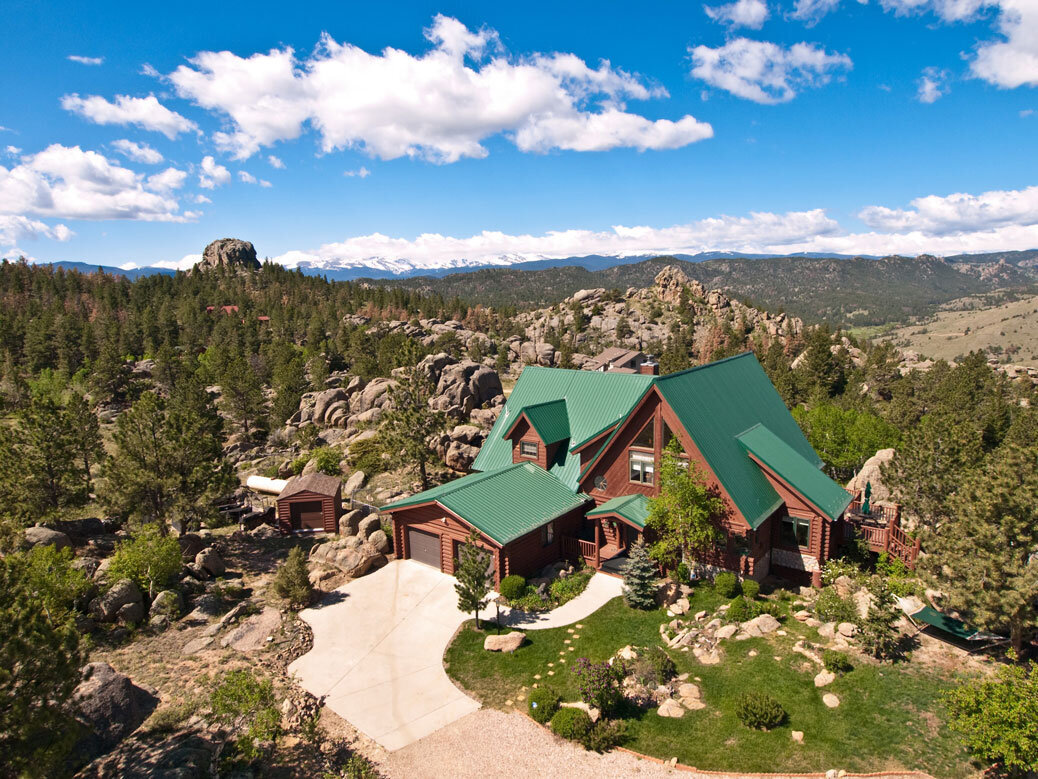 Aerial photo of a Colorado cabin