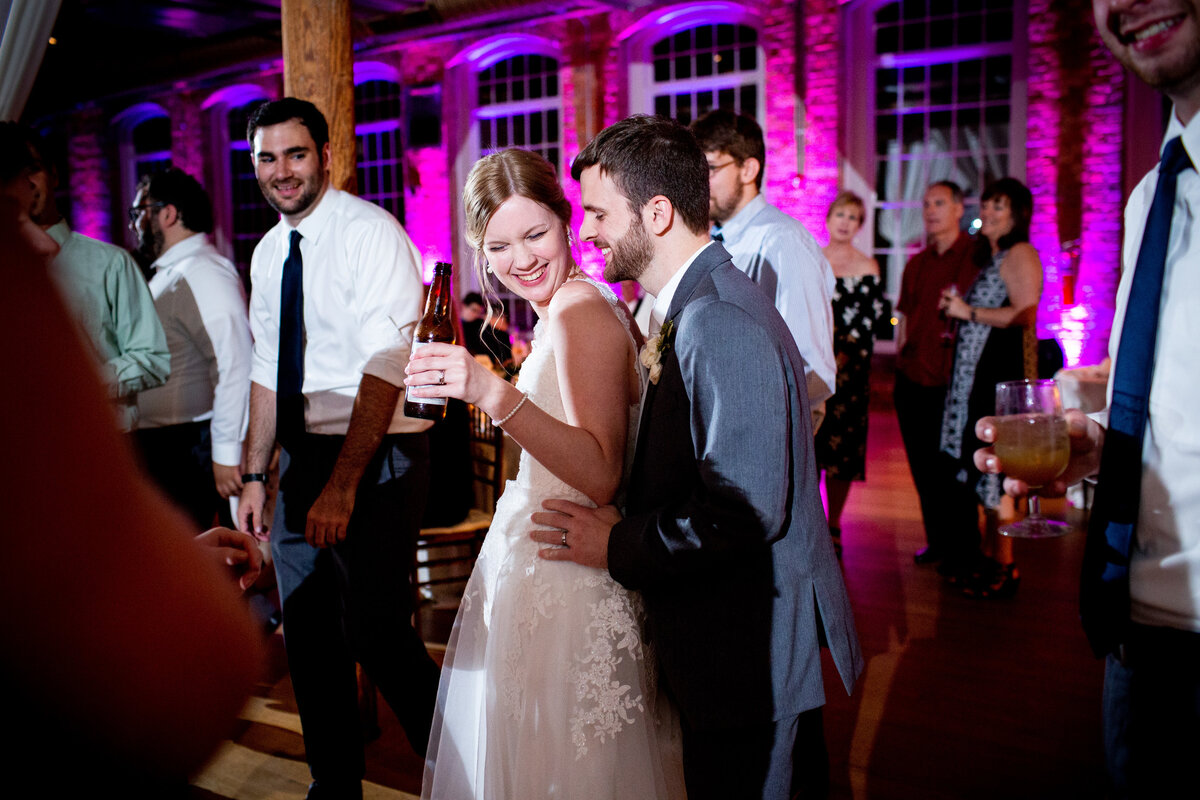 Wedding reception and dance party at The Cotton Room in Durham, NC