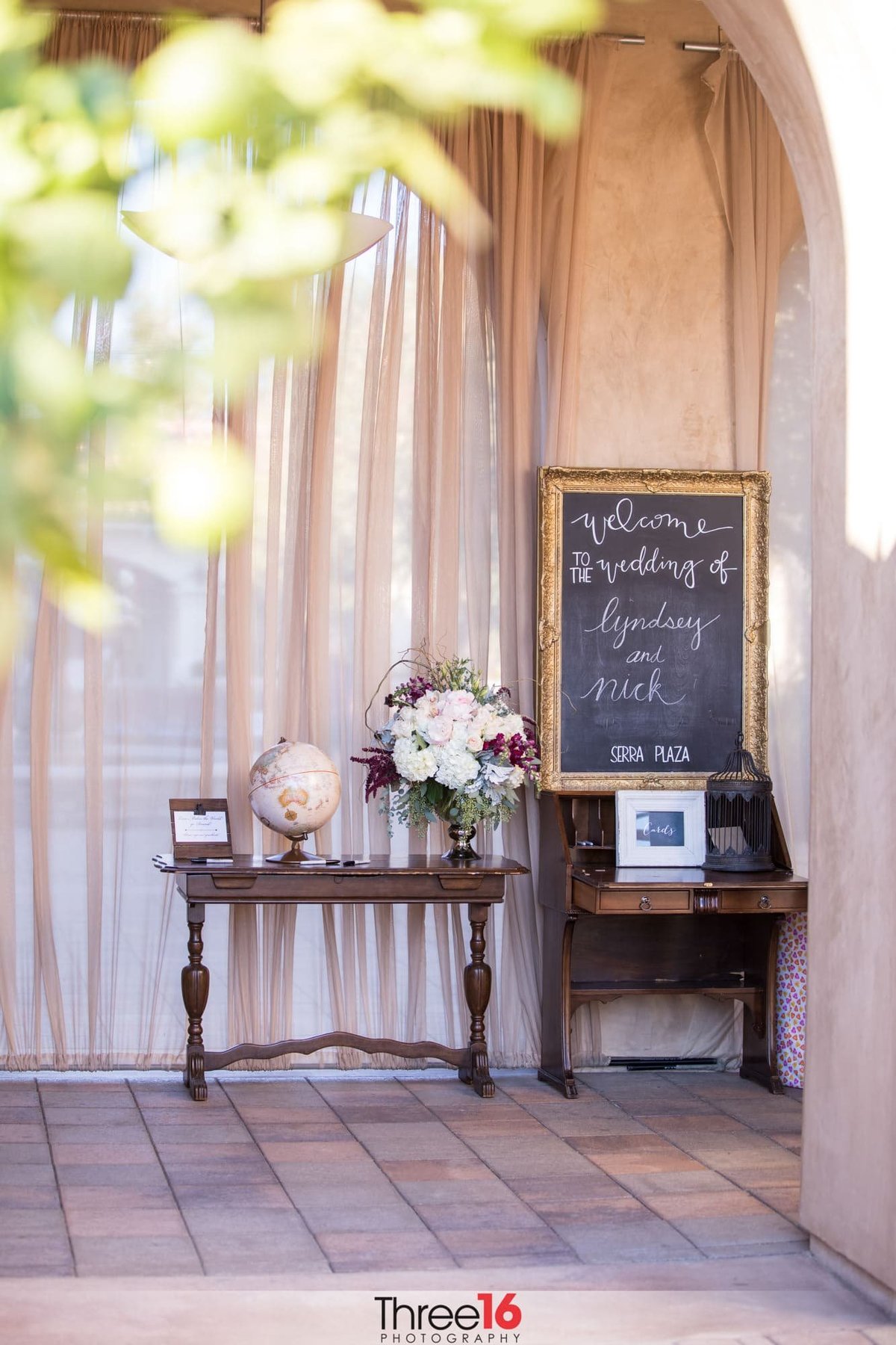 Welcoming Table at a Serra Plaza wedding ceremony