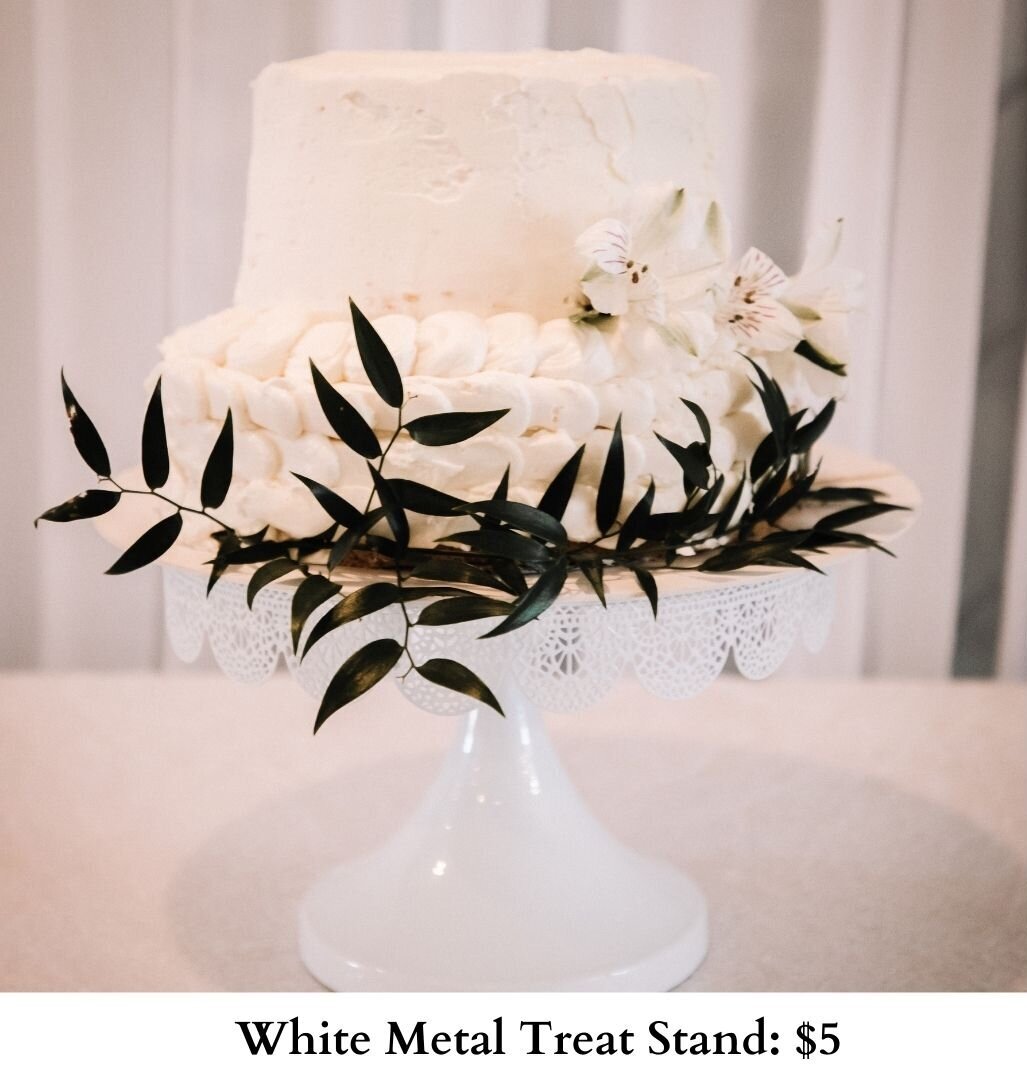 White Metal Treat Stand-485