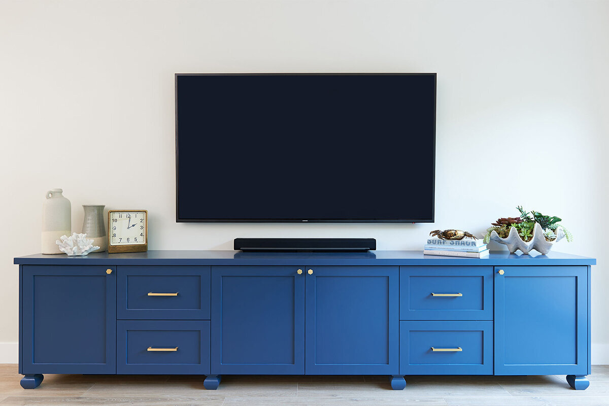 tv console navy blue custom
