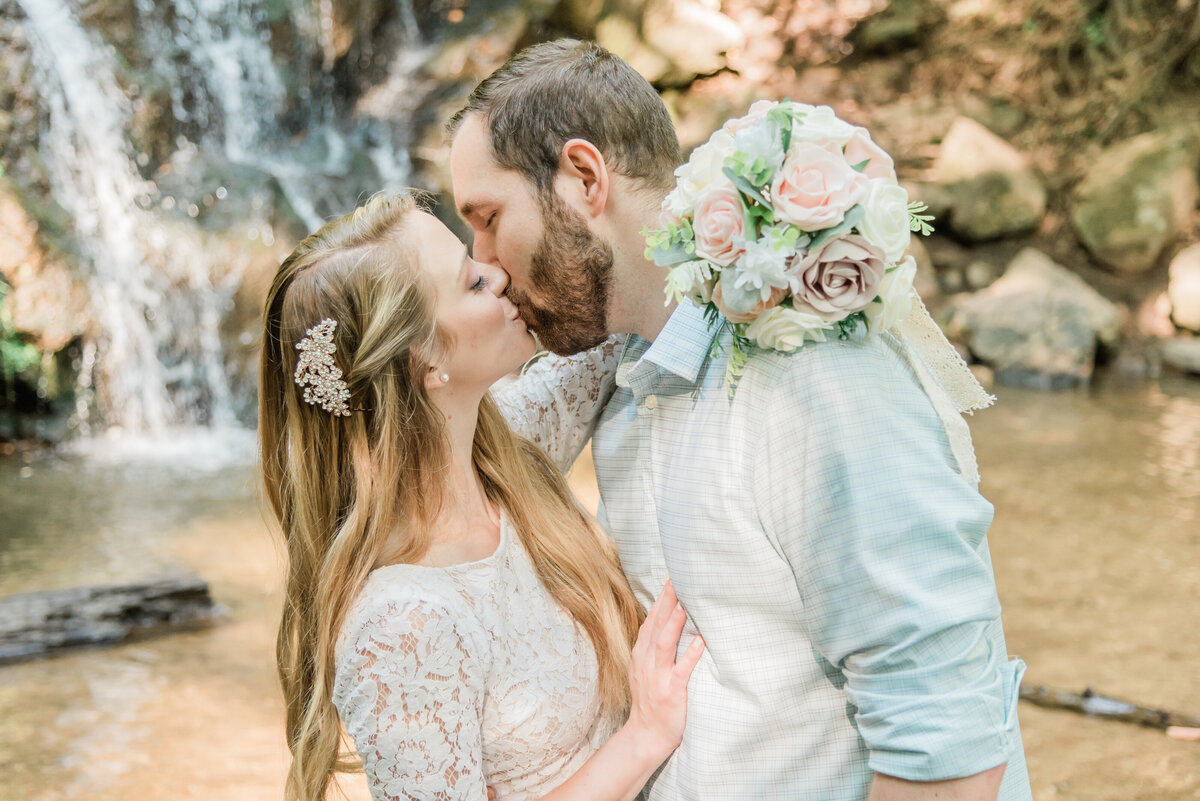 Waterfall elopement at waterfall in Ellicott City Maryland