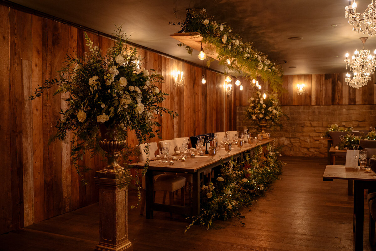Top table at Wharfeale Grange Wedding venue yorkshire