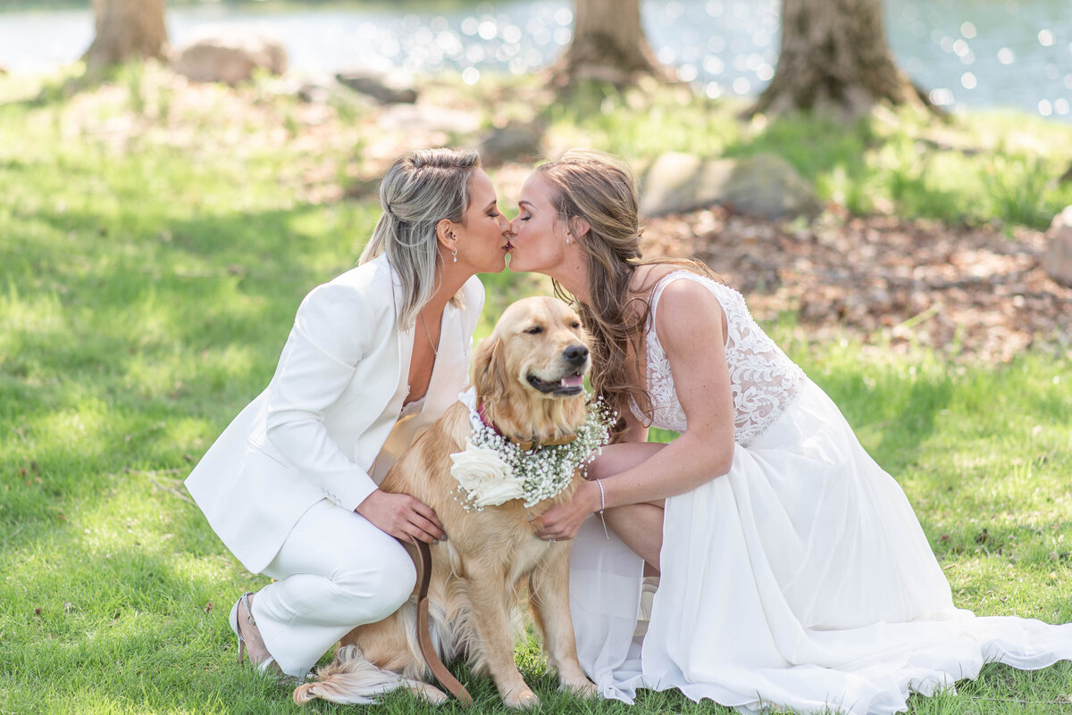 Brides with their dog