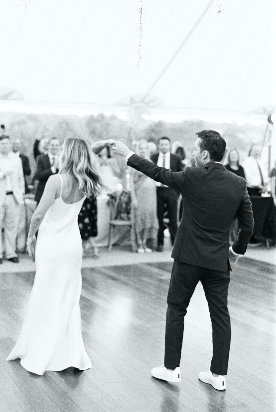 Black and White Wedding Photographer First Dance Robert Aveau for © Bonnie Sen Photography
