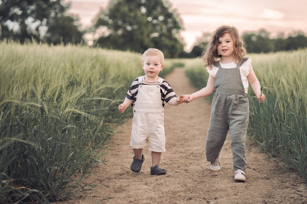 kids walking on path