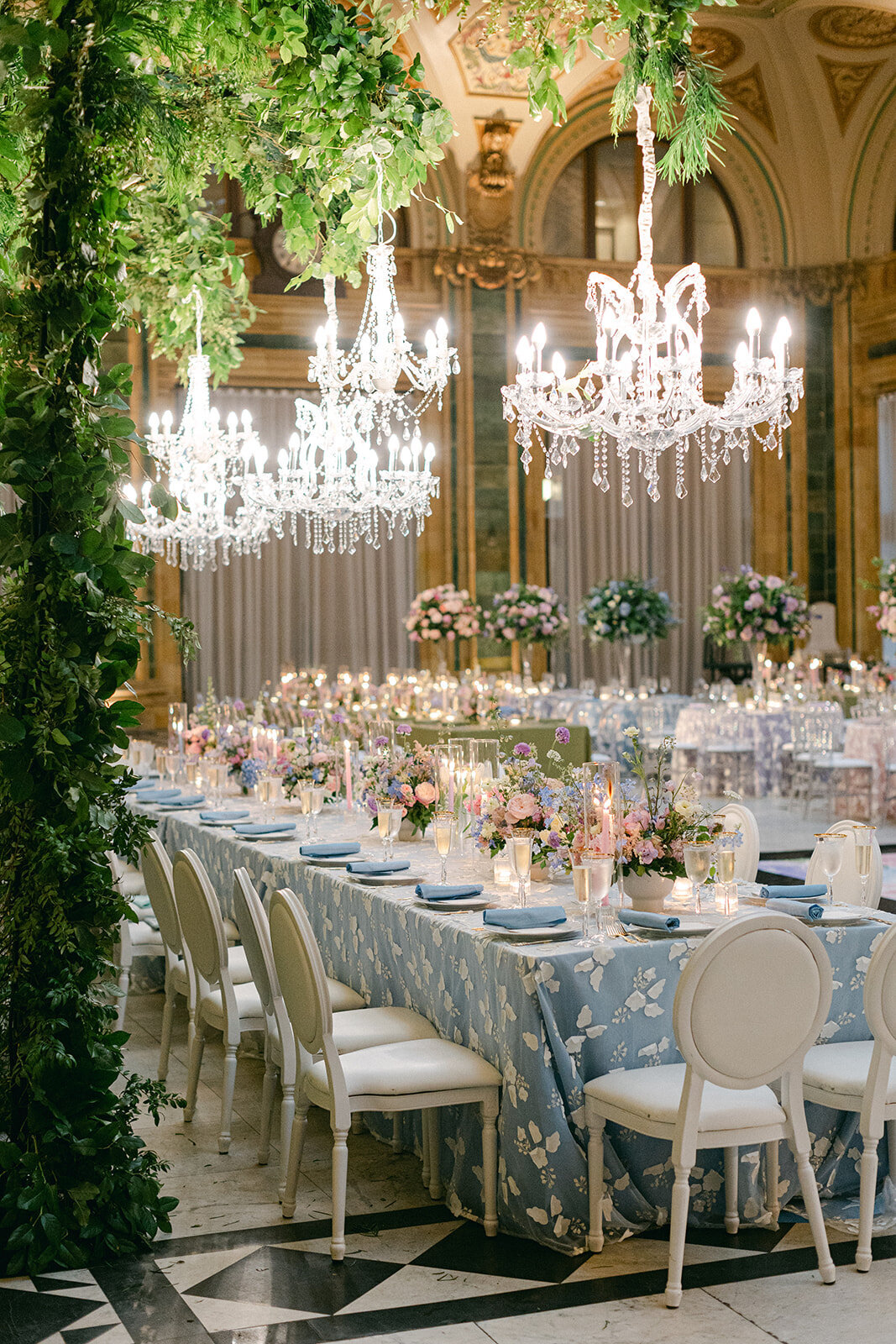Romantic wedding reception at The Pennsylvanian, iconic Pittsburgh wedding venue
