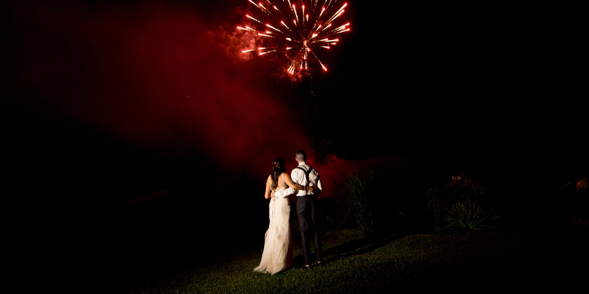 Red Maple Vineyard Wedding  Photography fireworks