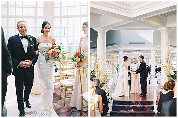 Indoor Wedding Ceremony at the Fairmont Washington DC © Bonnie Sen Photography