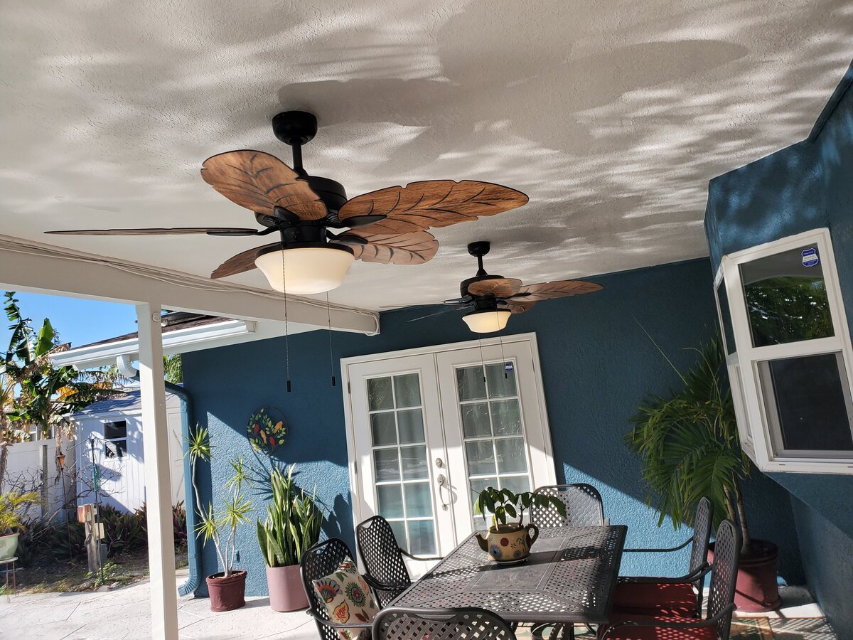 ceiling fan installation in patio - safety harbor