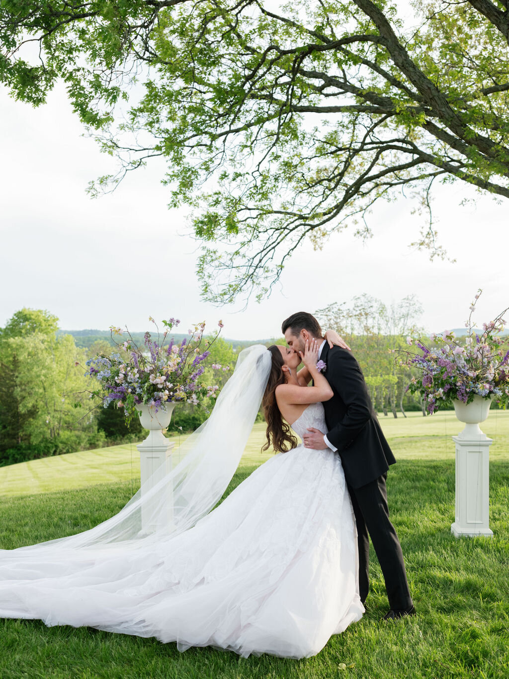 Bride and Groom Kissing at Glenmere Mansion TTWD