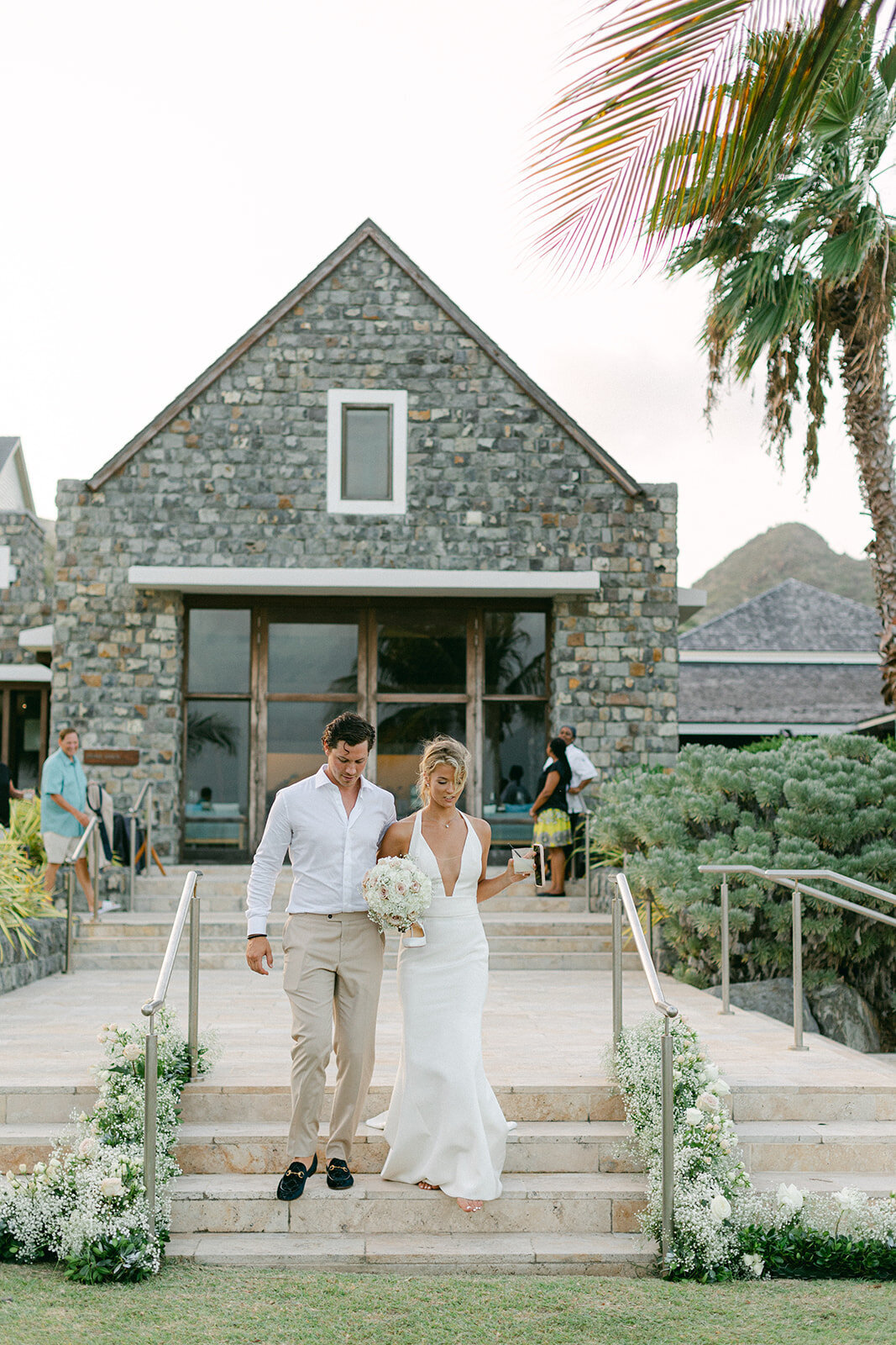 Romantic destination wedding on the beach in St. Kitts, Caribbean