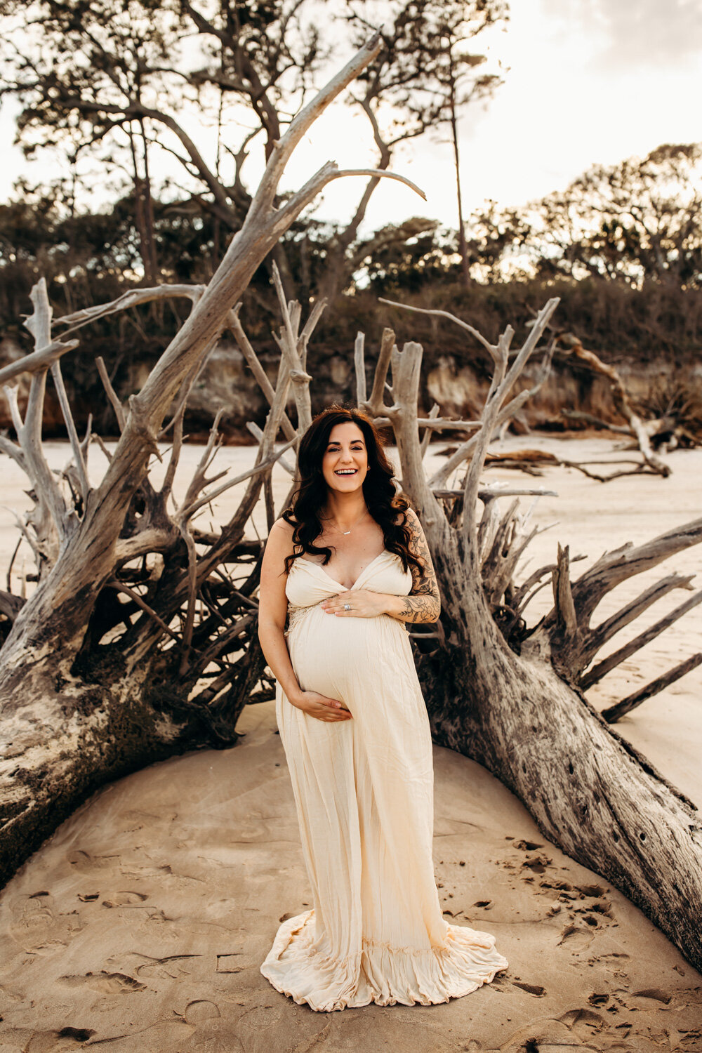 Jacksonville Florida Beach and Woods Maternity Session-22