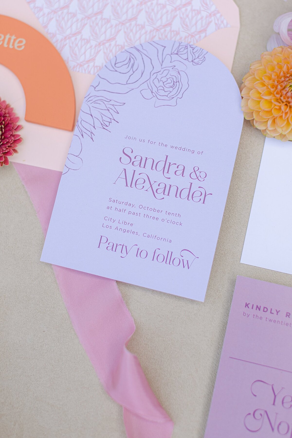 Arch floral wedding invitation