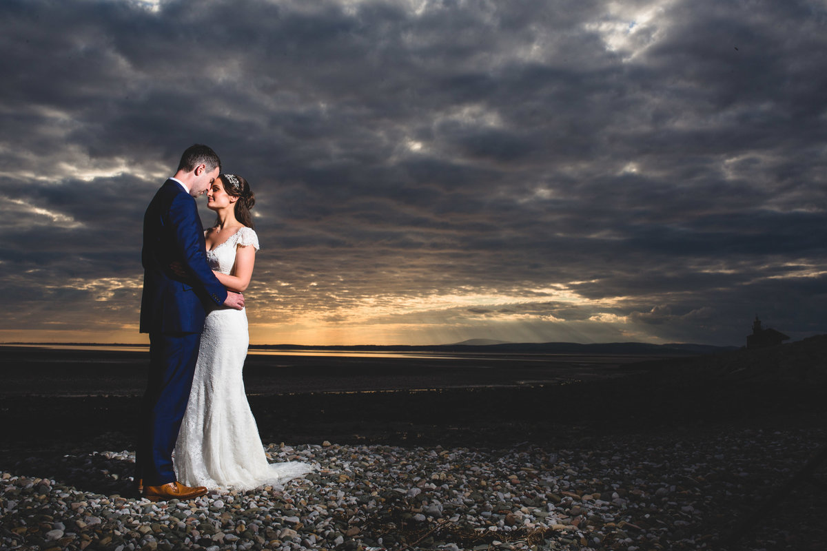 sunset beach photograph from wedding
