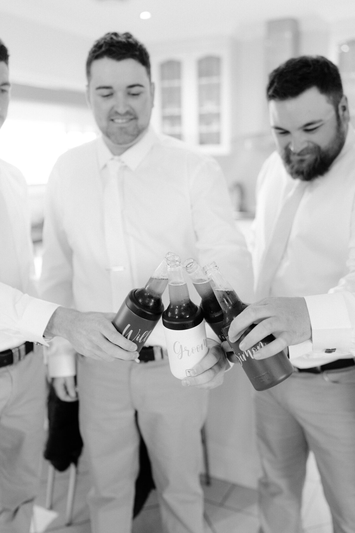 groomsmen toasting on the wedding day