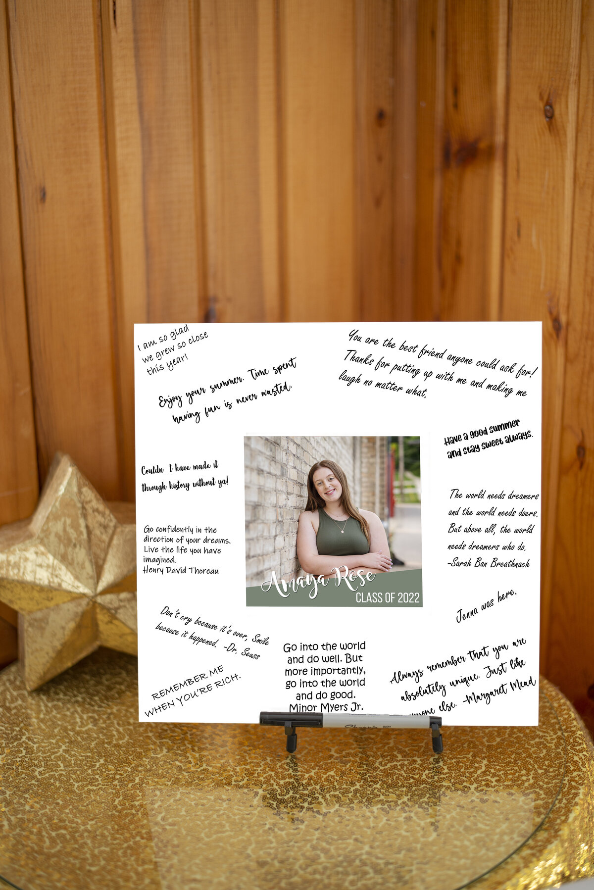 photo with matte border for open house guest book