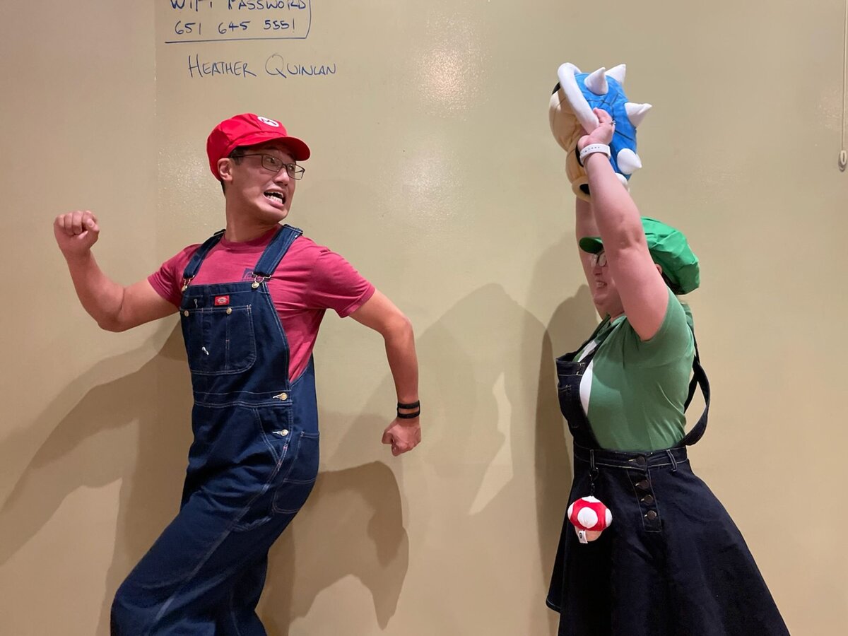 Mario and Bowser at Dancers Studio for Halloween.