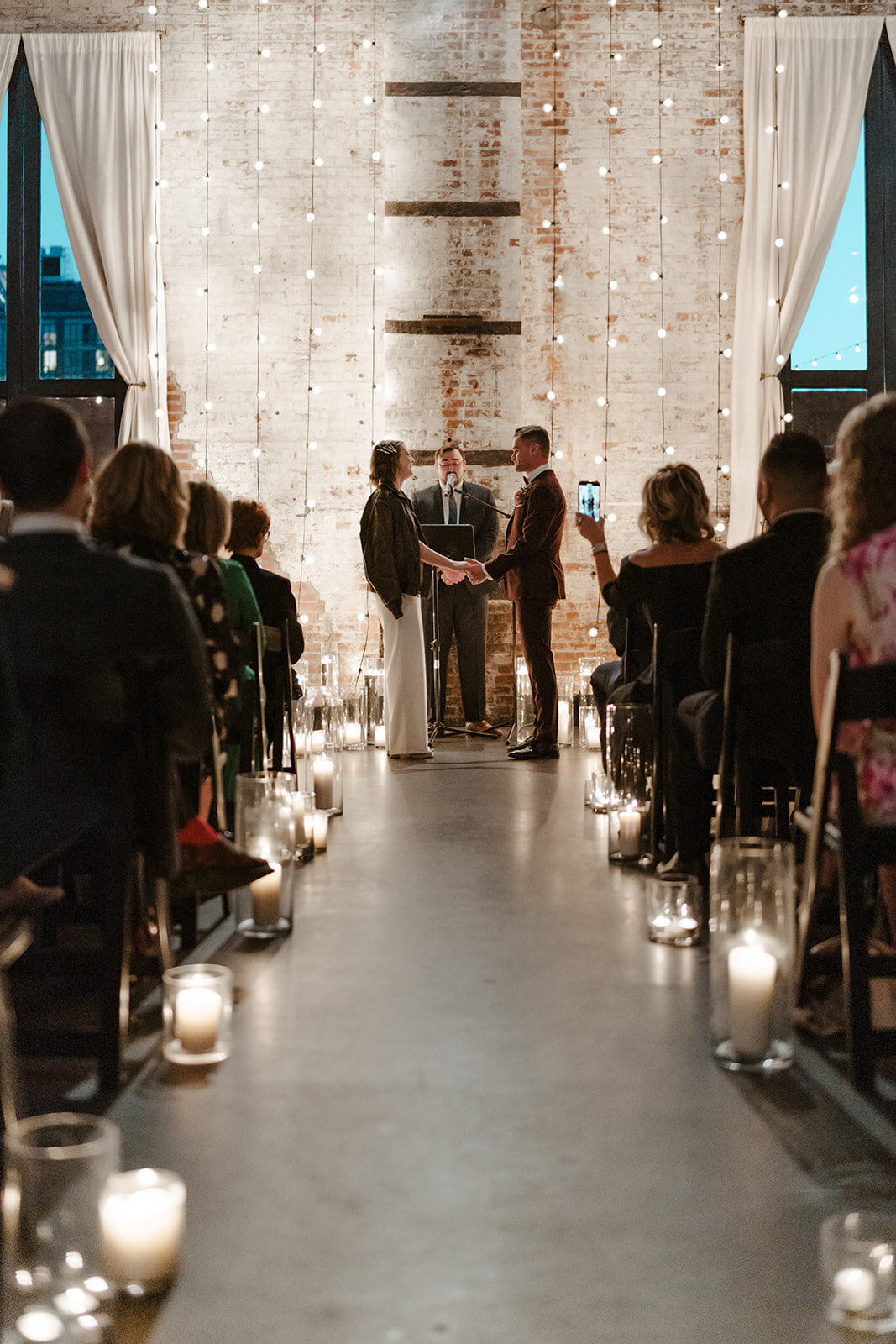 wedding ceremony photos inside of new york venue