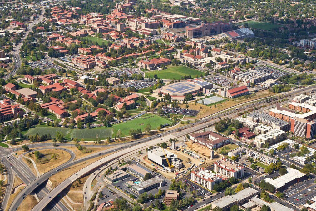 CU Boulder aerial photography from full size aircraft