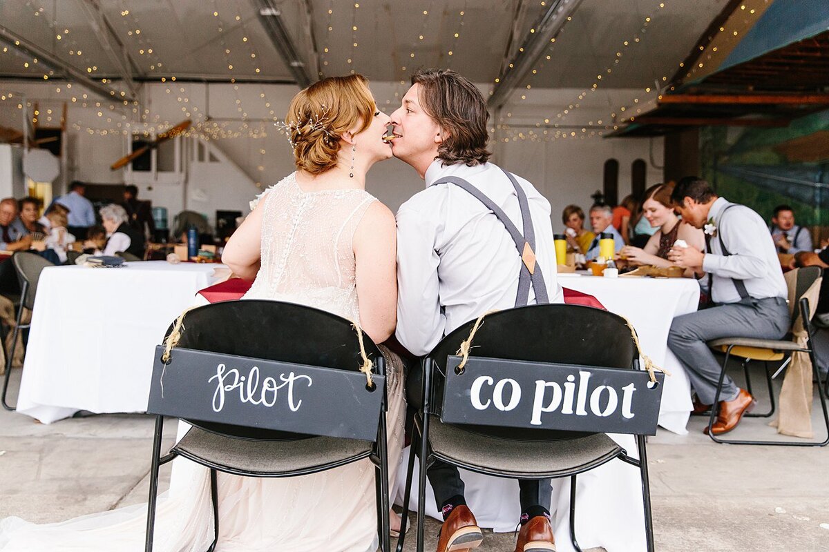 A Pilot's Wedding in an Airplane Hangar Portland OR-1034