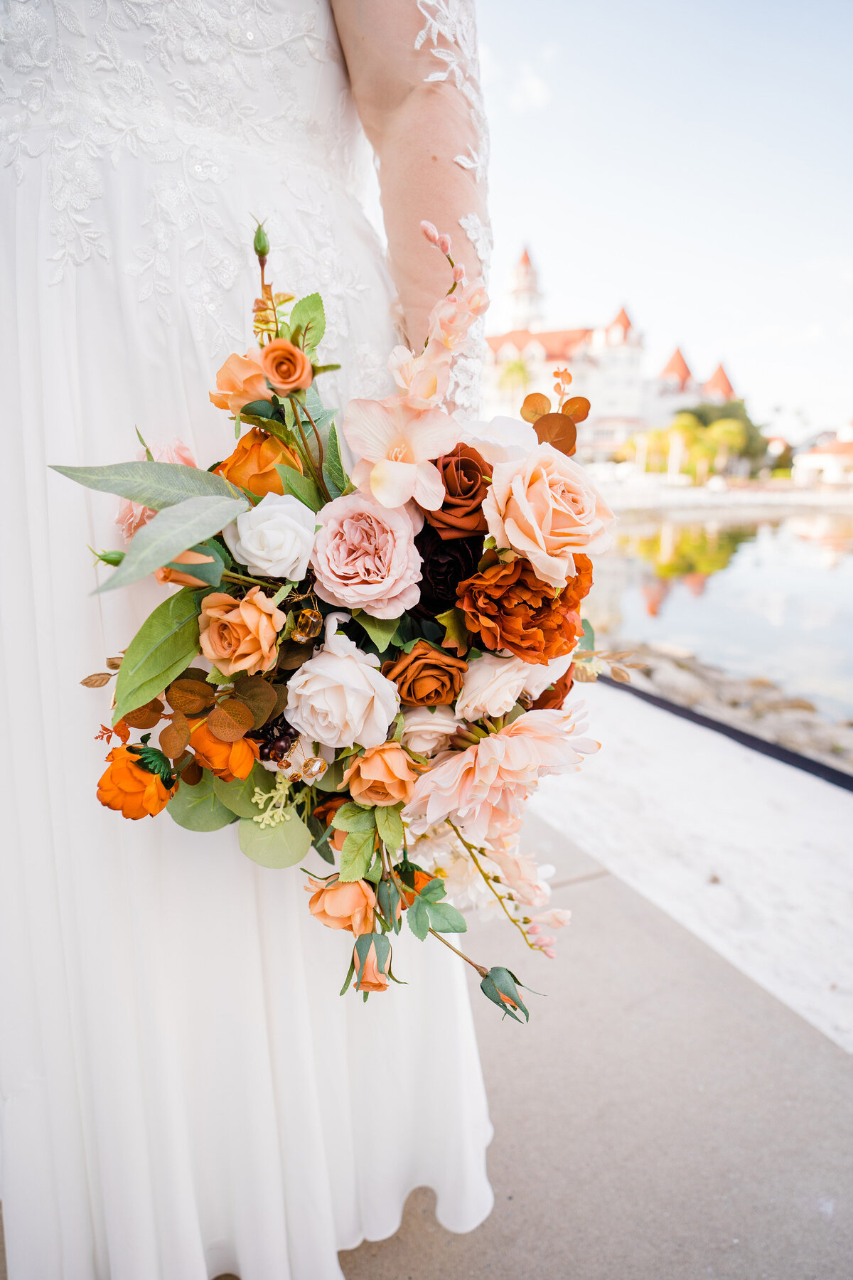 Gabby Darling Photography Grand Floridian hidden mickey bride and bouqet